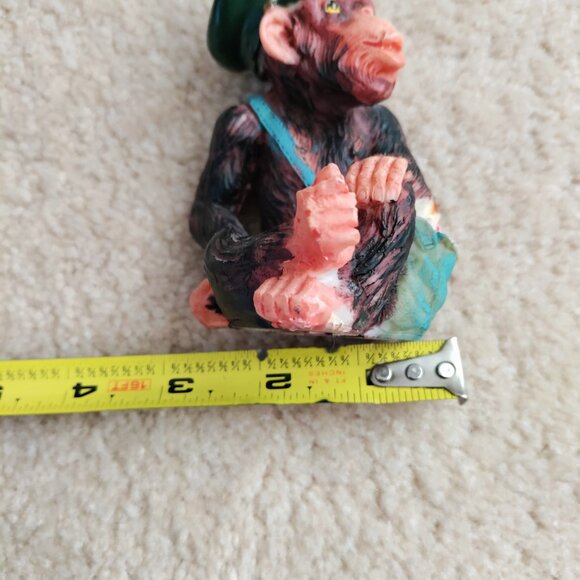 Chimpanzee Mailman Figurine Colorful VGUC ~4" Tall - See pics for sizing. - Picture 6 of 7